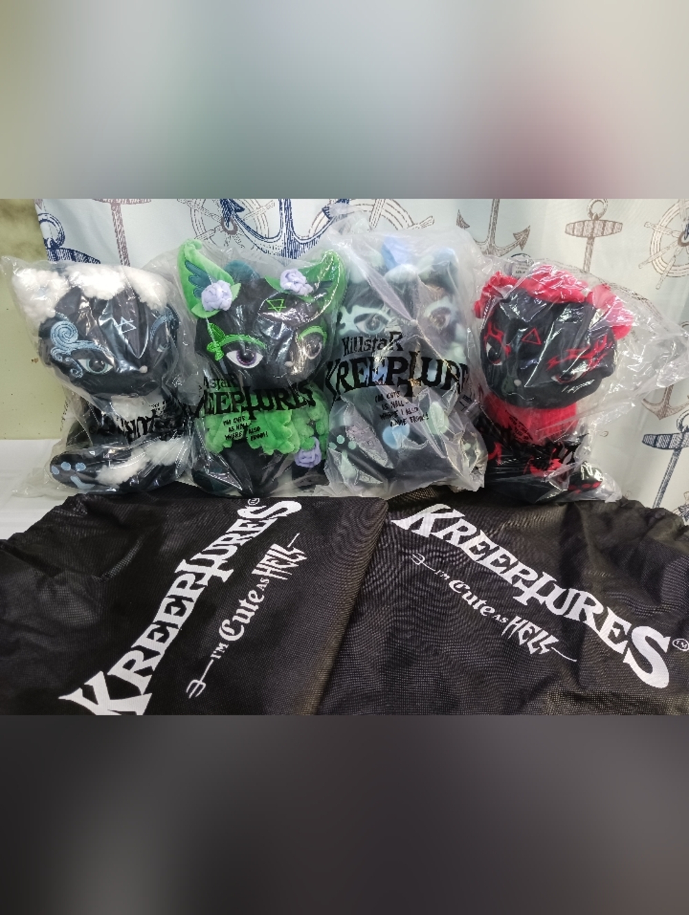Killstar Kreeptures Element Cats Plush/ Complete Set- Air,Earth,Water,Fire